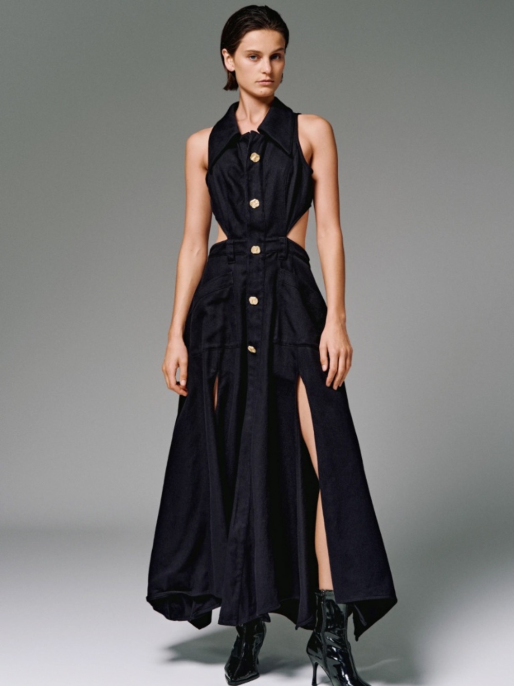 Urban revivo black denim dress